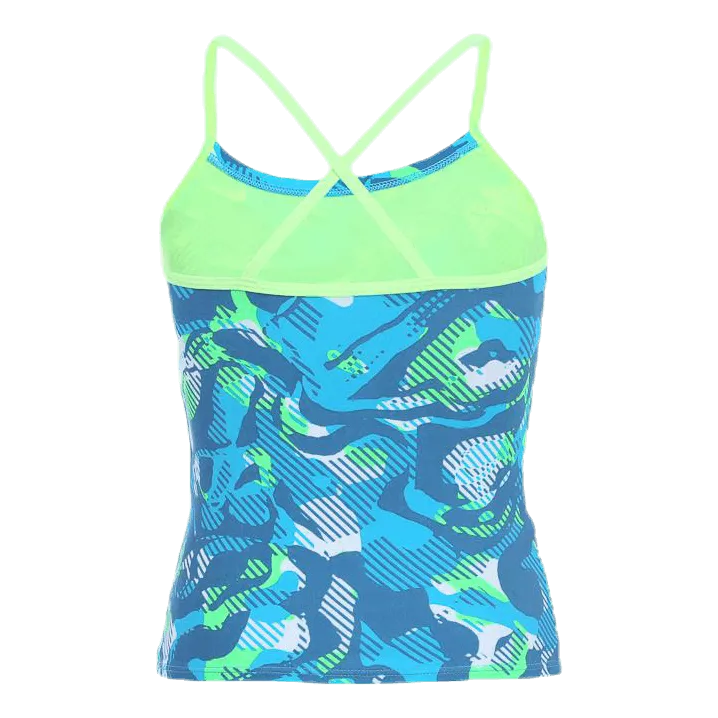 Natación Nike Floral Camo Crossback Tankini Turquoise
