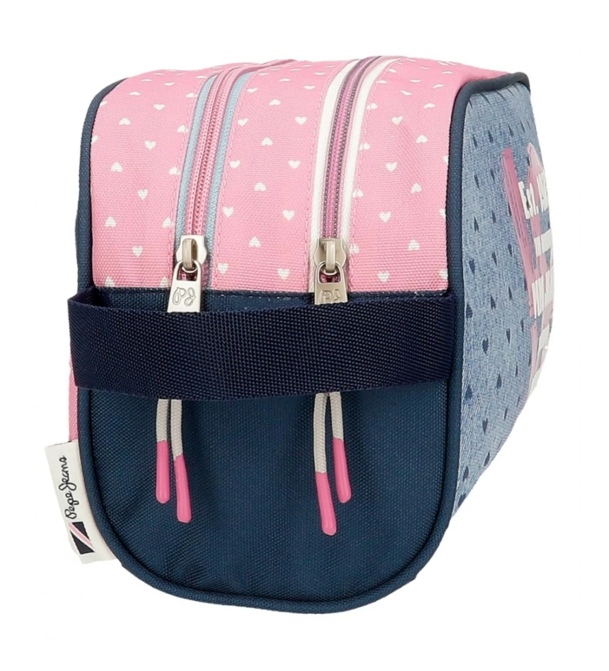 Neceser Pepe Jeans Noni denim dos compartimentos azul
