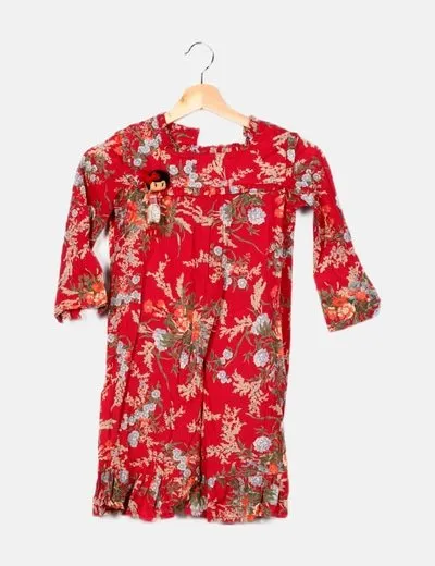 Neck & Neck Vestido rojo estampado floral