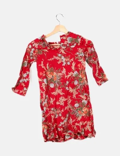 Neck & Neck Vestido rojo estampado floral