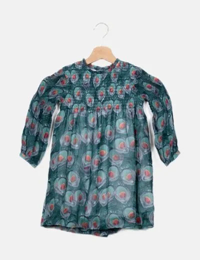 Neck & Neck Vestido verde estampado floral