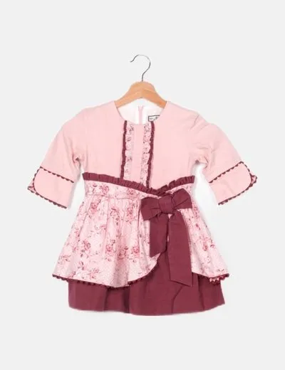 Nekenia Vestido rosa estampado floral