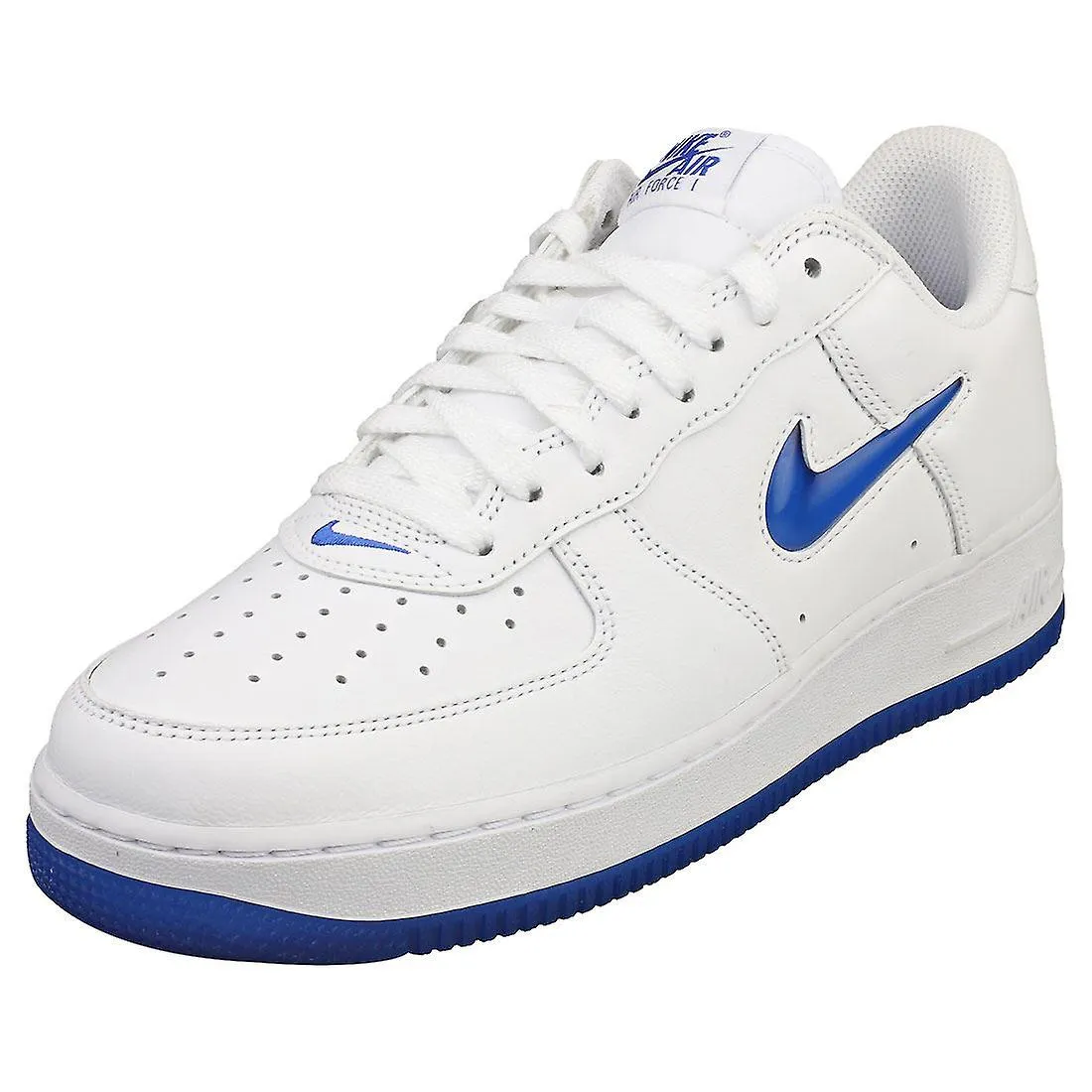 Nike Air Force 1 zapatillas de moda masculina Low Retro en blanco azul