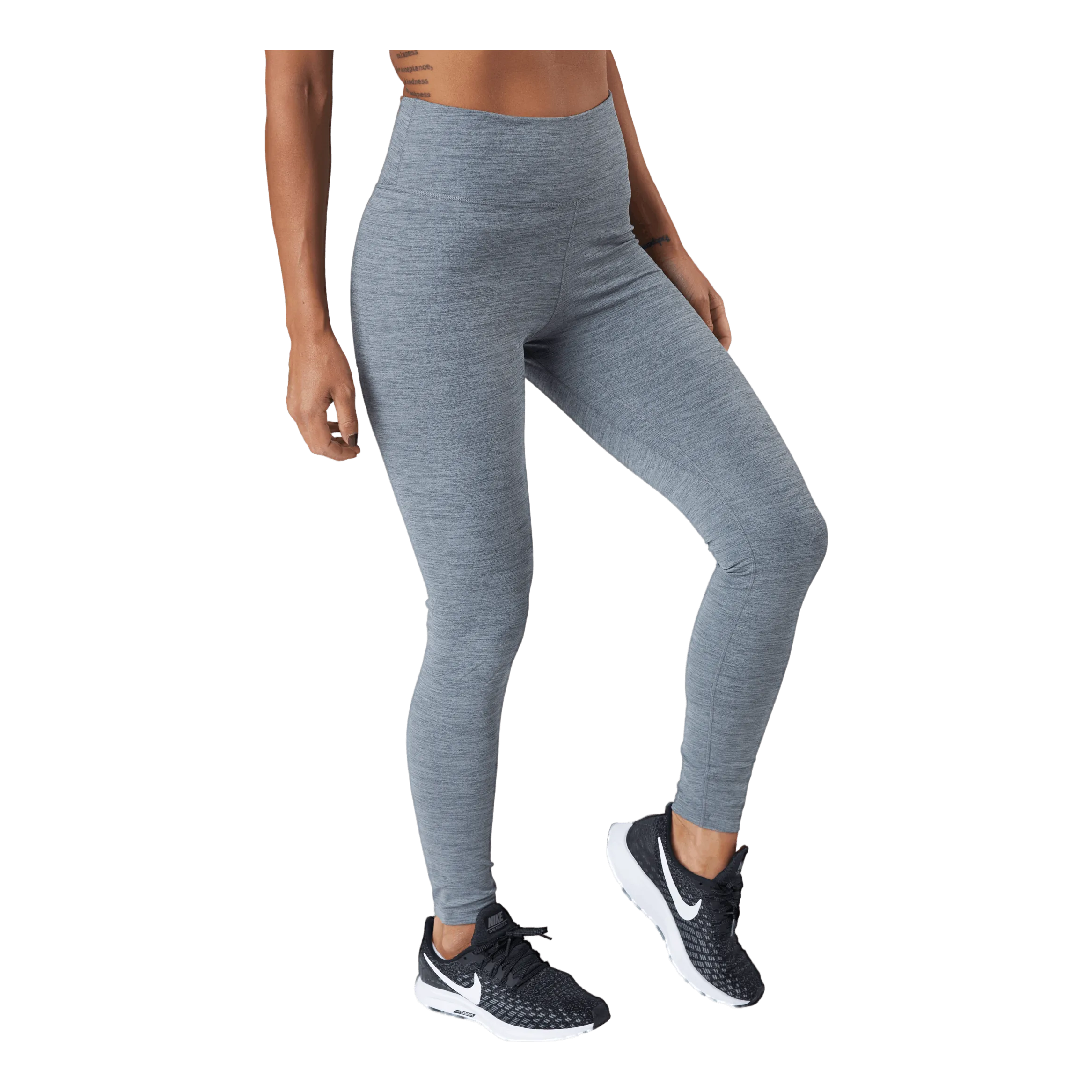 NIKE DRIFIT ONE WOMEN'S MIDRISE LEGGINGS IRON GREY/HTR/WHITE
