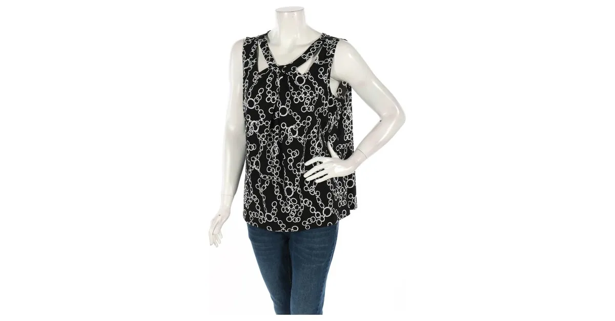 Nine West Tops Negro Blanco 