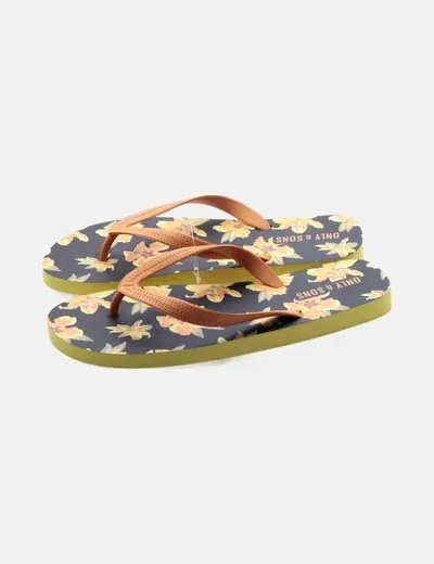 ONLY & SONS Chancla bicolor estampado floral