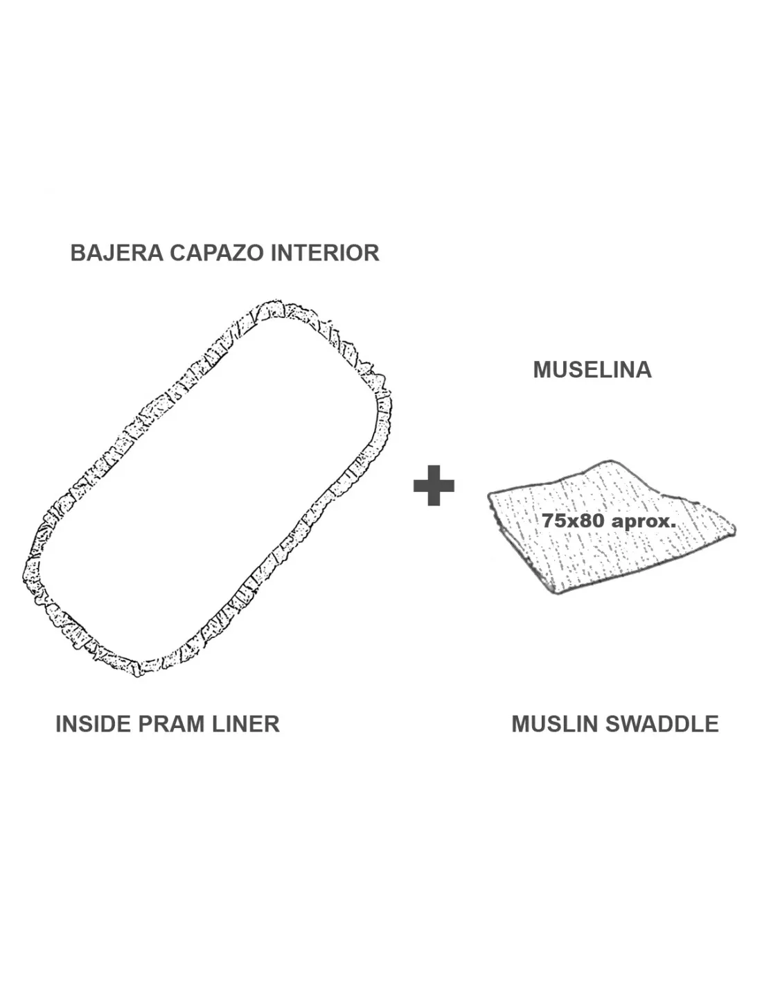 Pack bajera y muselina para capazo Felipa de Uzturre