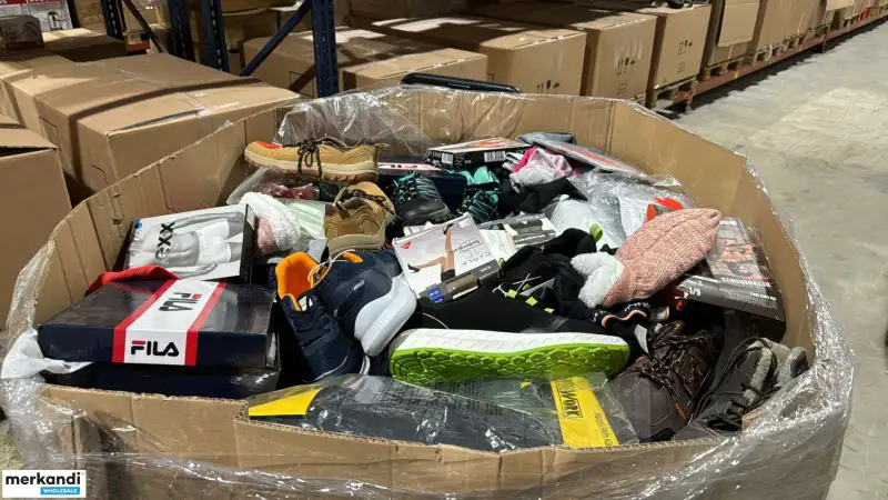 Palet de mezcla textil aprox. 150 kg Todos los zapatos mixtos. Camiseta, etc