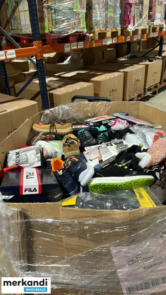 Palet de mezcla textil aprox. 150 kg Todos los zapatos mixtos. Camiseta, etc