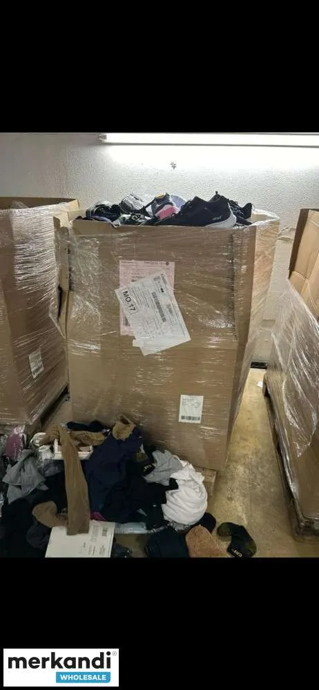 Palet de mezcla textil aprox. 150 kg Todos los zapatos mixtos. Camiseta, etc