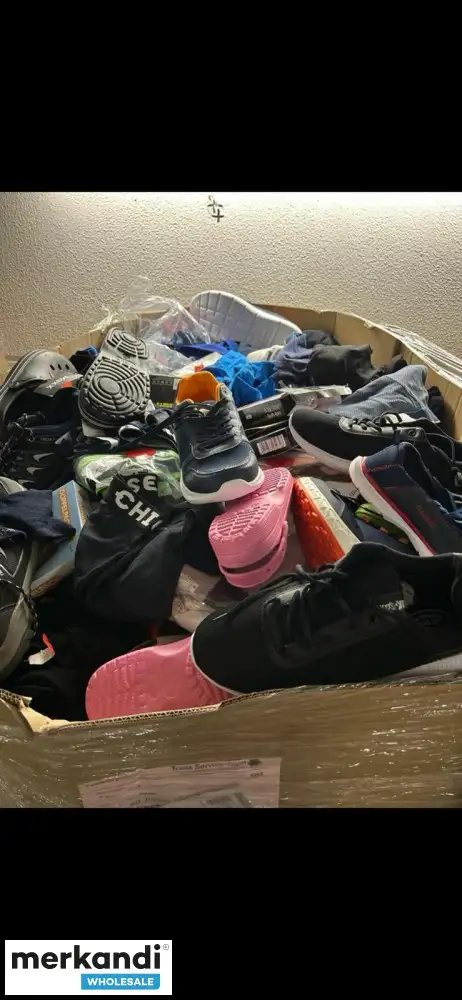 Palet de mezcla textil aprox. 150 kg Todos los zapatos mixtos. Camiseta, etc