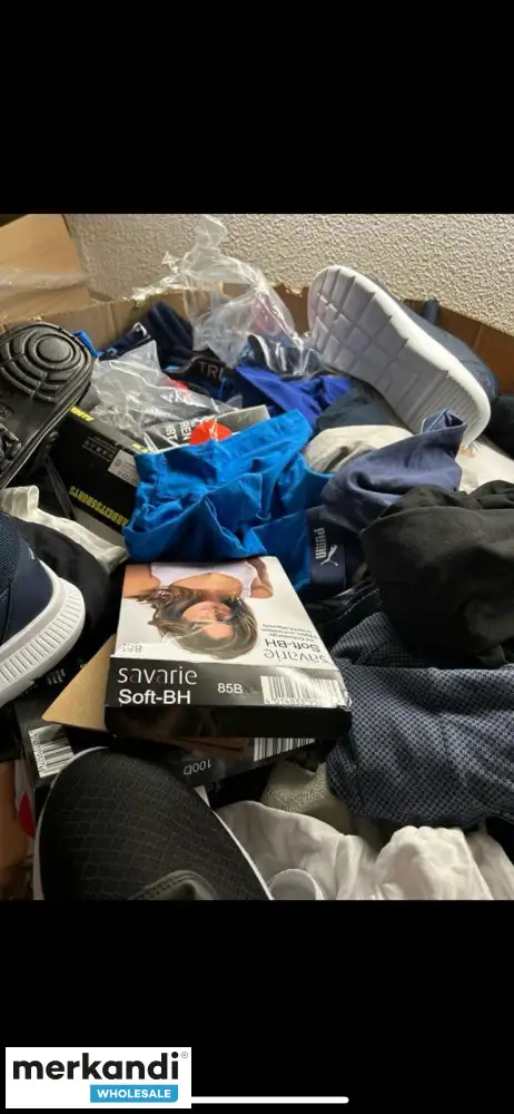 Palet de mezcla textil aprox. 150 kg Todos los zapatos mixtos. Camiseta, etc