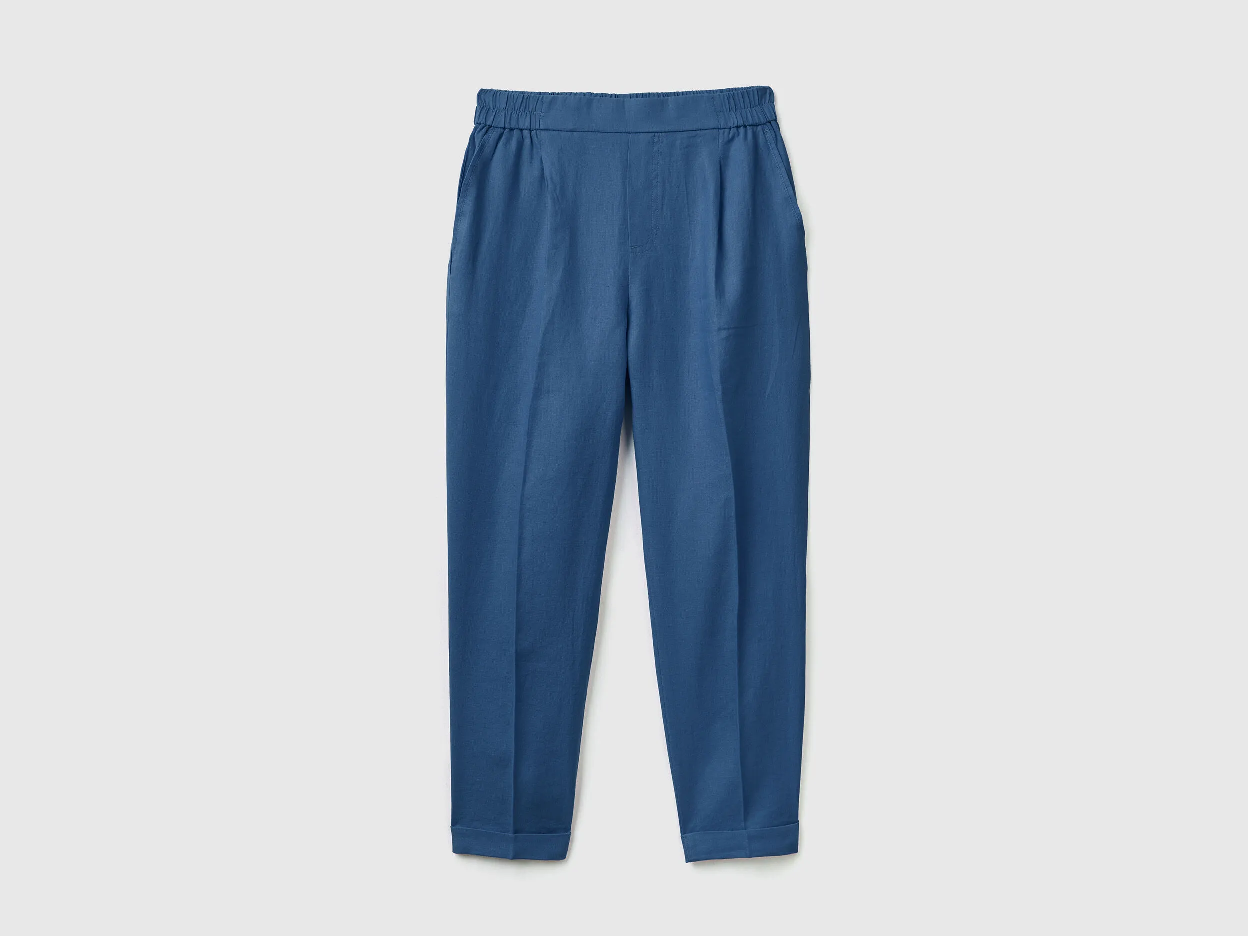 Pantalón cropped de 100% lino