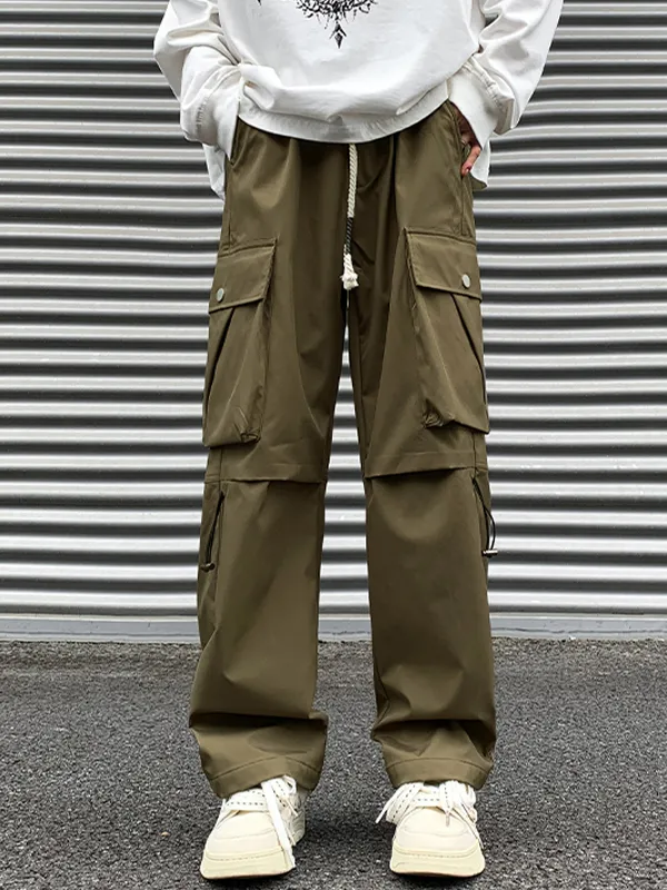 Pantalones cargo rectos sueltos para hombre