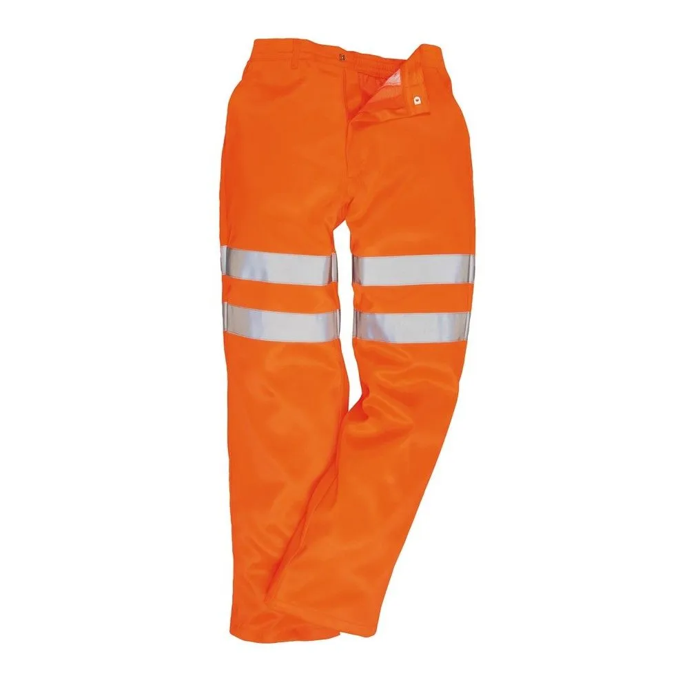 Pantalones de polialgodón Naranja de alta visibilidad norma RIS 
