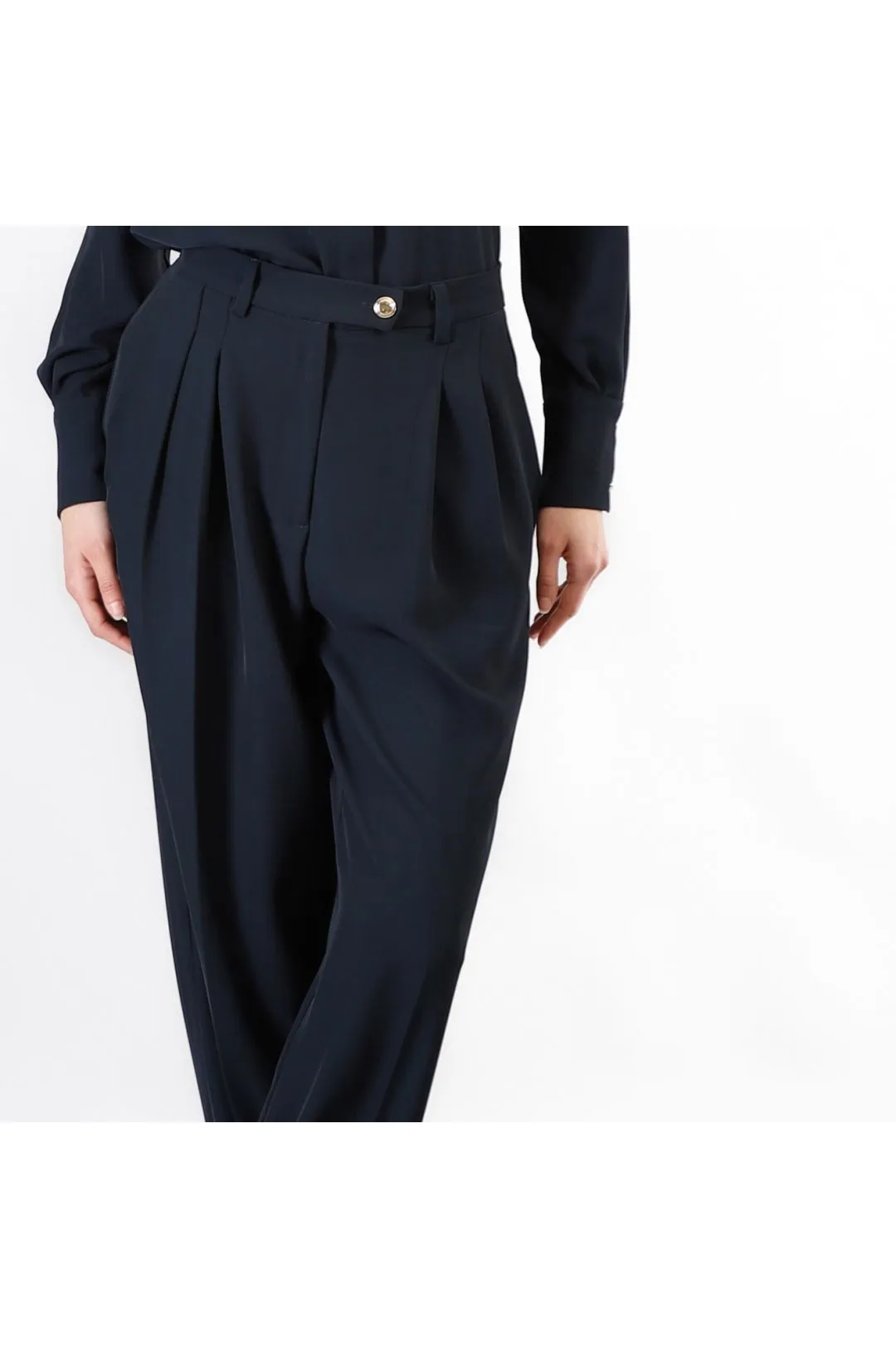 pantalón ancho con pinzas navy