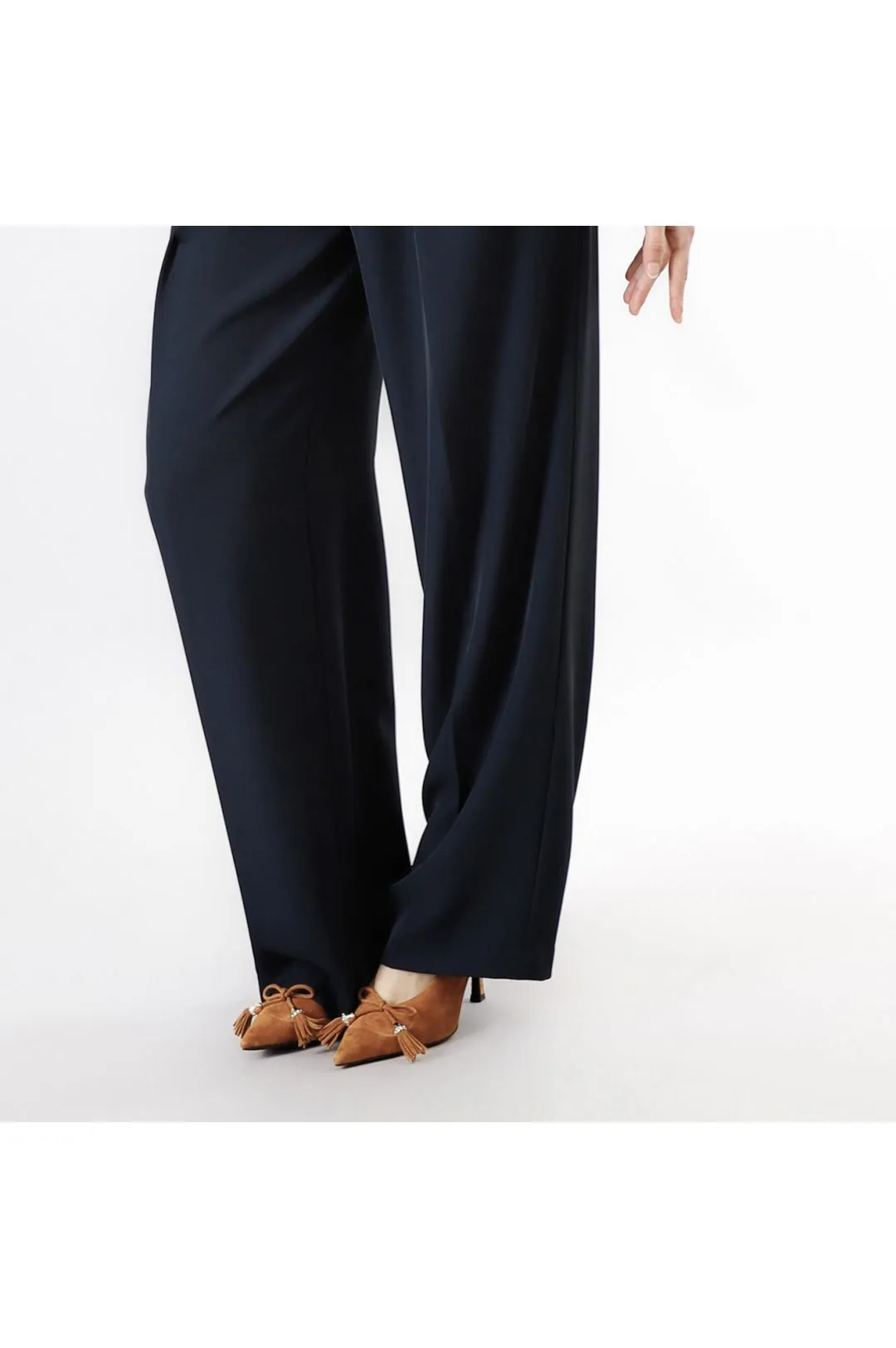 pantalón ancho con pinzas navy