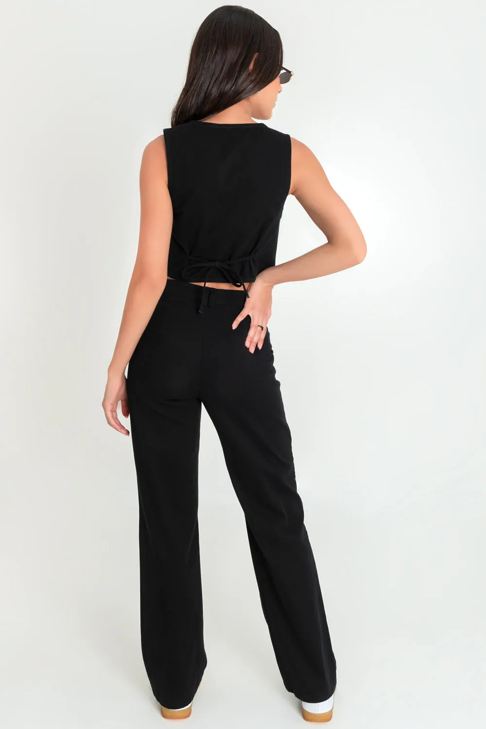 Pantalón de fit recto raya frontal