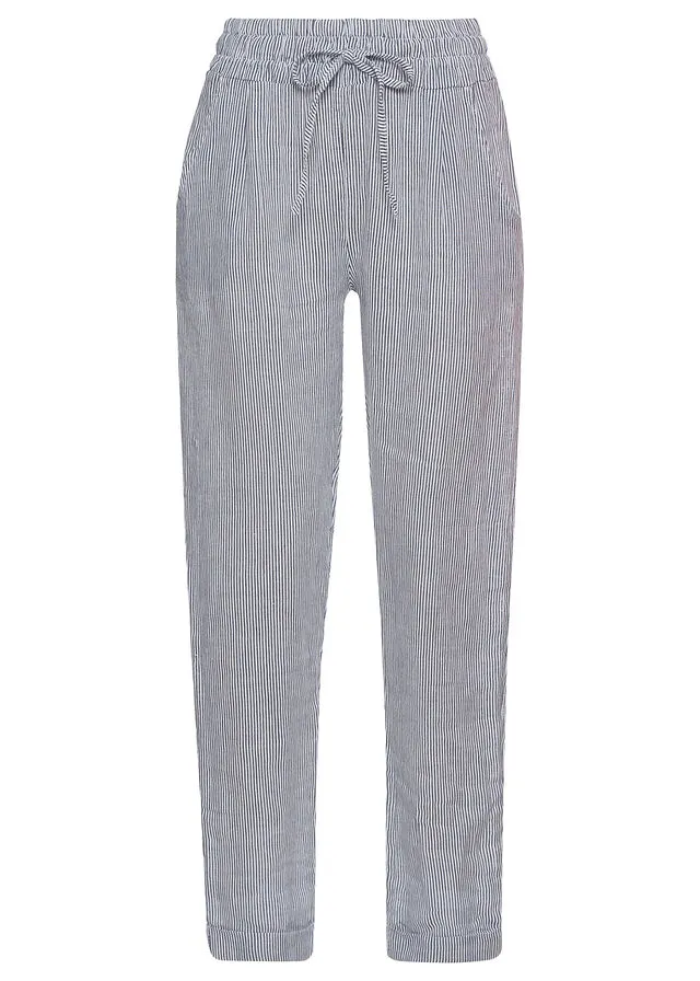 PANTALóN DE LINO CON TENCEL™ LYOCELL AZULBLANCO DE RAYAS