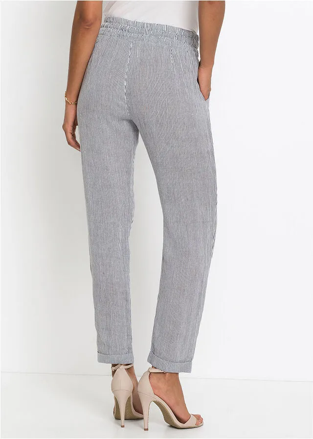 PANTALóN DE LINO CON TENCEL™ LYOCELL AZULBLANCO DE RAYAS
