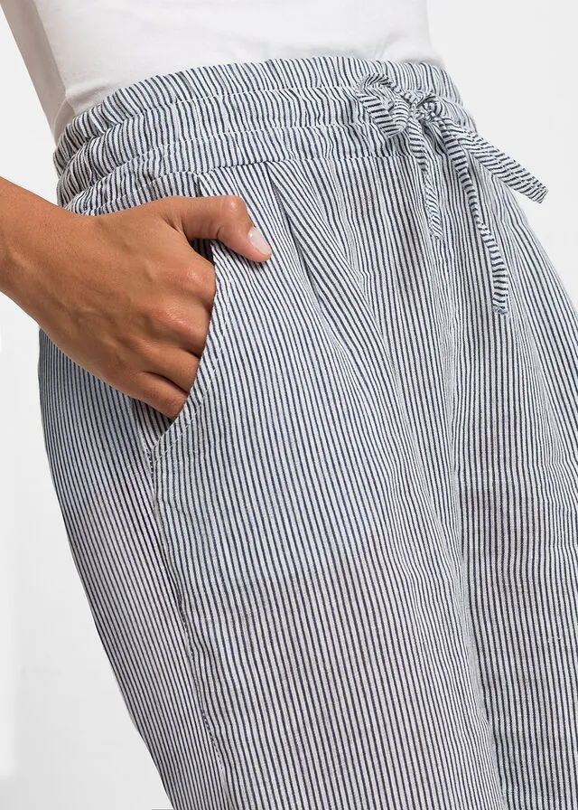 PANTALóN DE LINO CON TENCEL™ LYOCELL AZULBLANCO DE RAYAS
