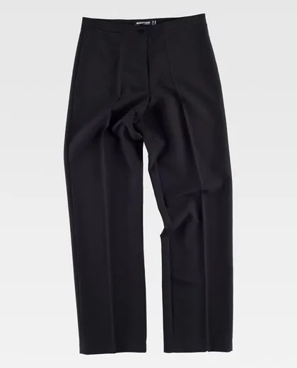 Pantalón de mujer con cinturilla y con pinzas Negro