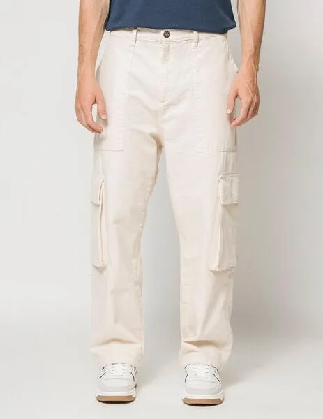 PANTALóN KAOTIKO CARGO RELAXED CANVAS  IVORY