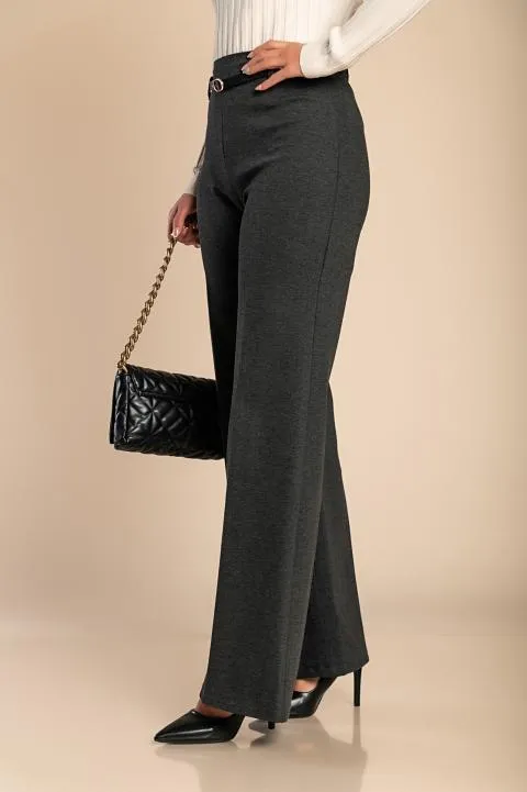Pantalón largo elegante con pernera recta, gris
