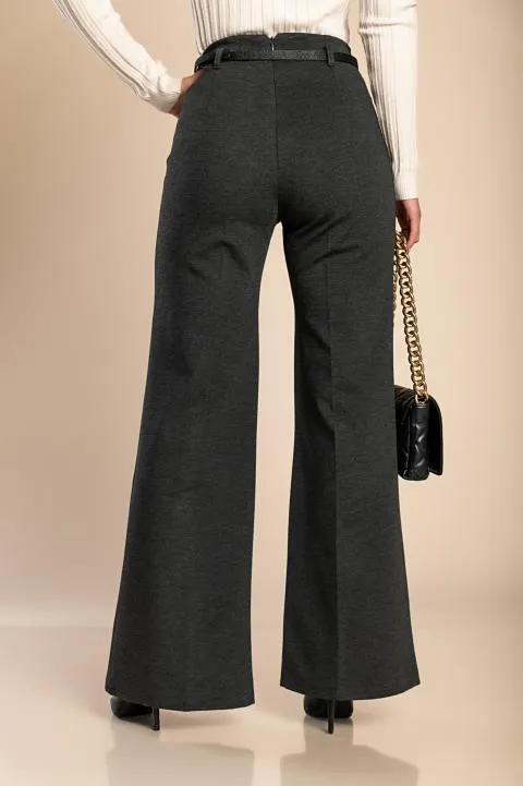 Pantalón largo elegante con pernera recta, gris