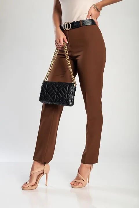 Pantalón largo elegante, marrón