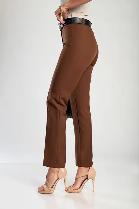 Pantalón largo elegante, marrón