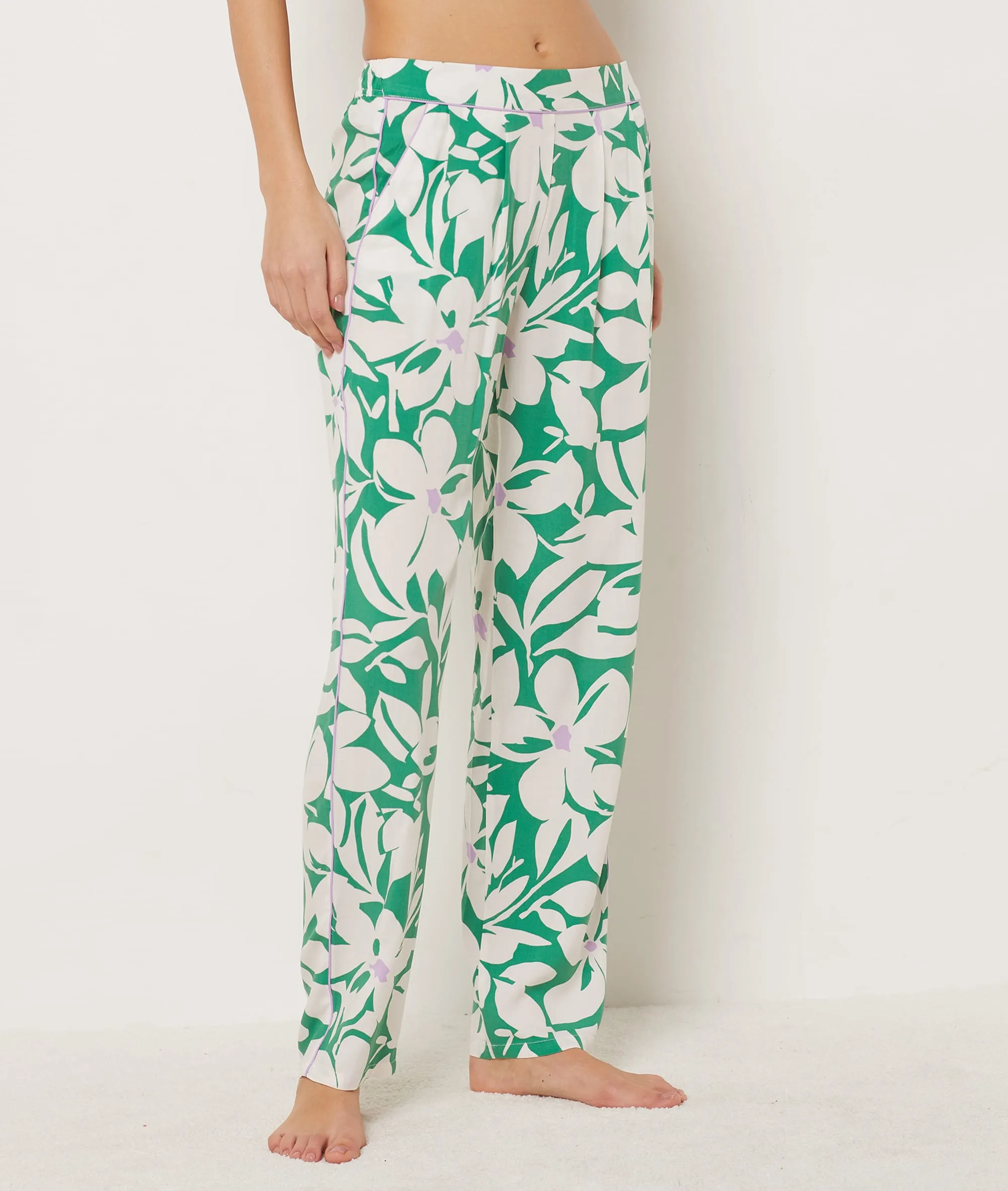 PANTALóN PIJAMA ESTAMPADO FLORAL VYNS VERT  ETAM