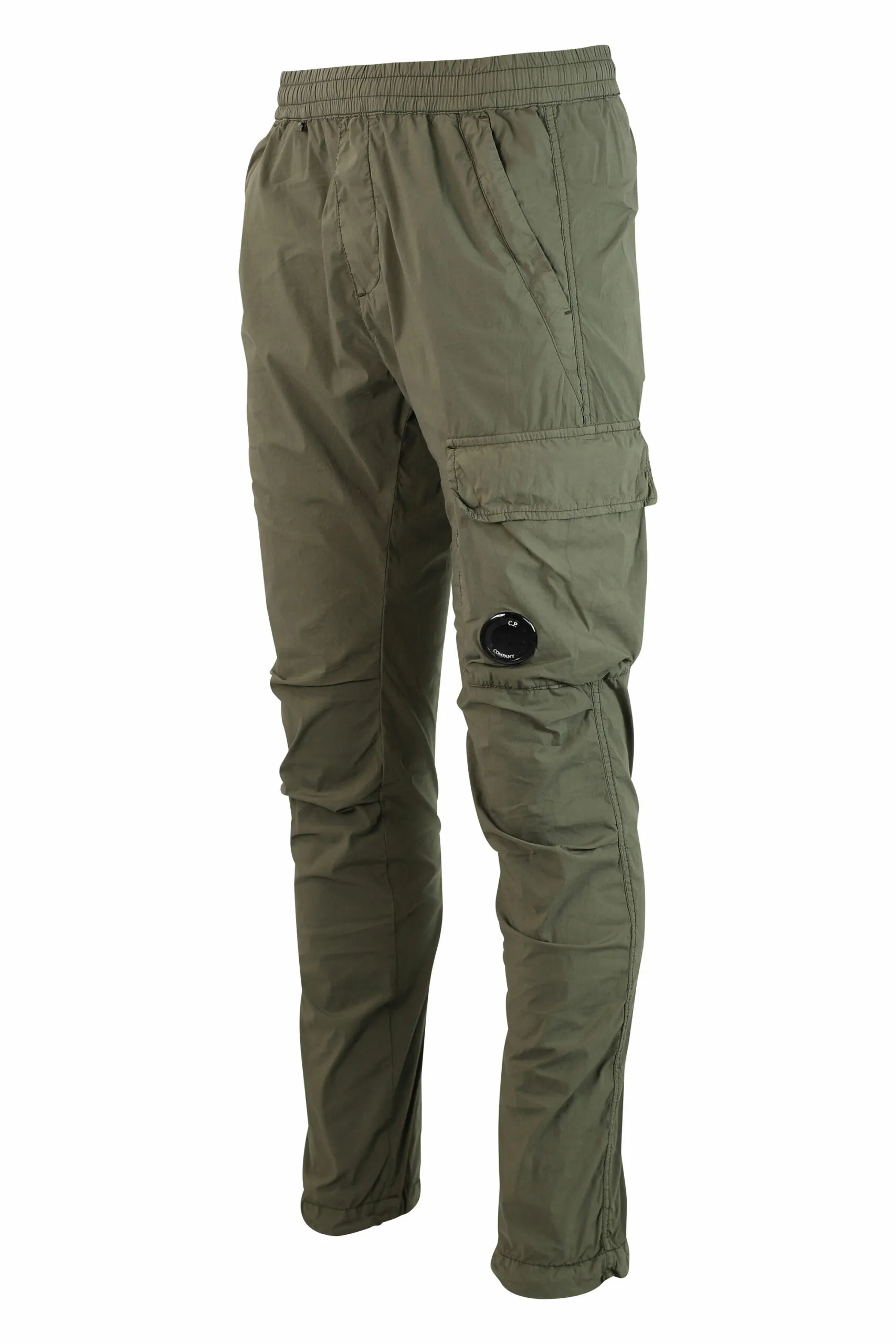 Pantalón verde militar con minilogo circular lateral