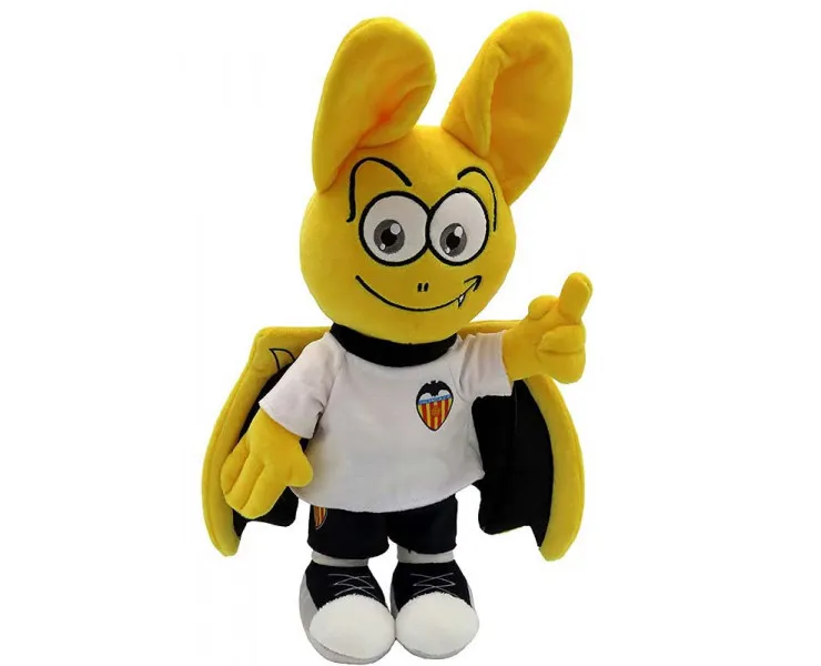 Peluche Mascota del Valencia CF camiseta blanca 30 cm.