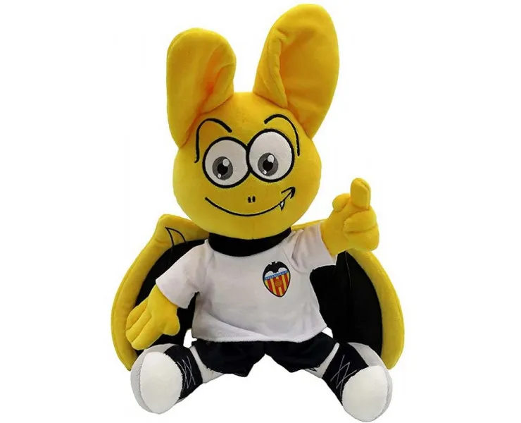 Peluche Mascota del Valencia CF camiseta blanca 30 cm.