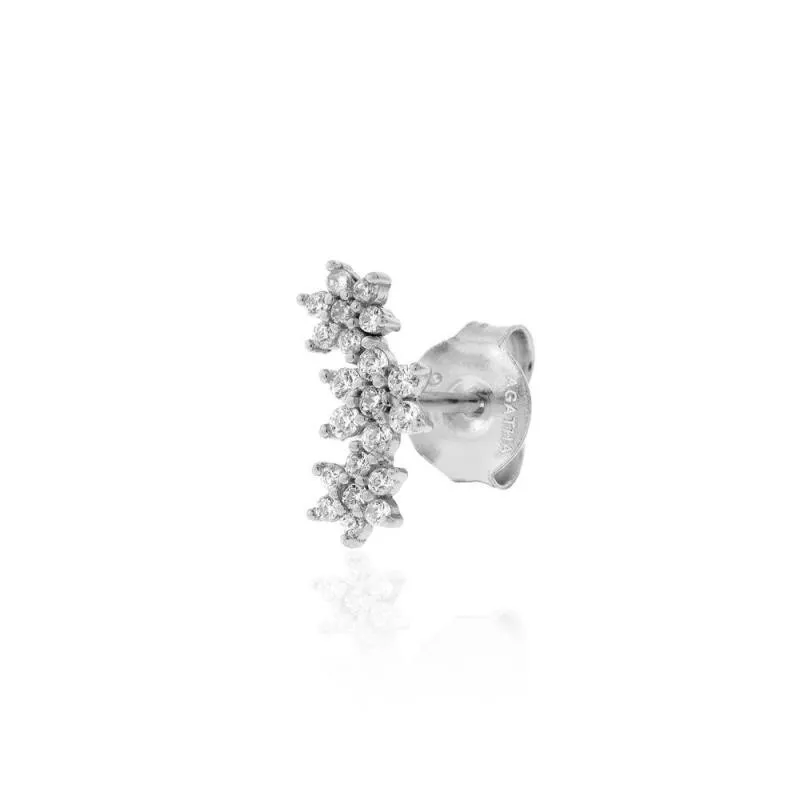 Pendiente mini TRIOFLOR con 3 flores con piedras