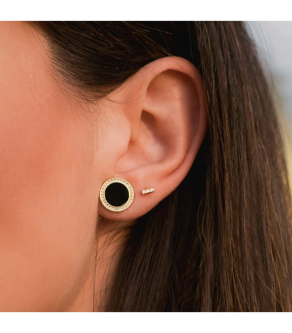 Pendientes Judy Oro Amarillo 18K Onix