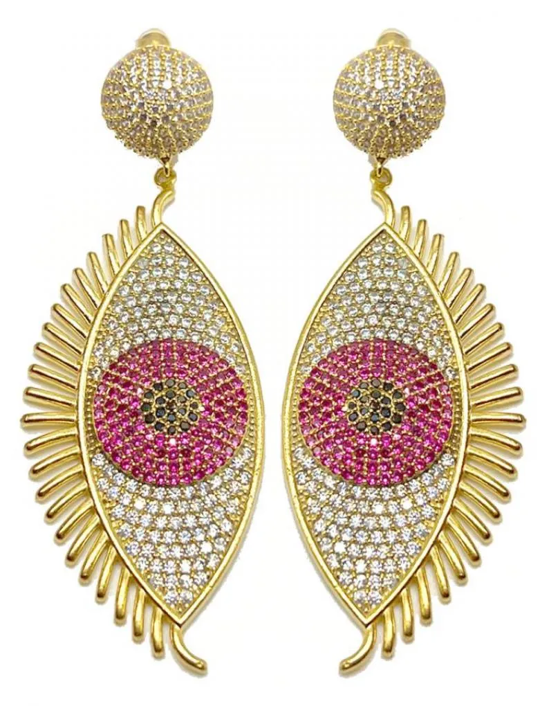 PENDIENTES ORIGINALES CON VISTOSO OJO DECORADO CON CIRCON