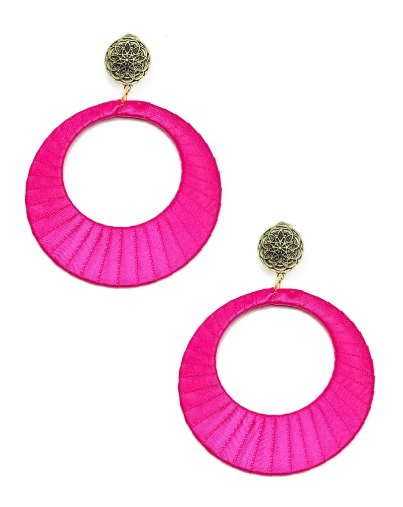 PENDIENTES PARA TRAJE DE FLAMENCA FUCSIAS