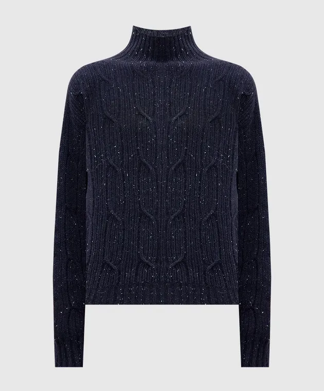 Peserico Blue sweater with wool, silk and cashmere