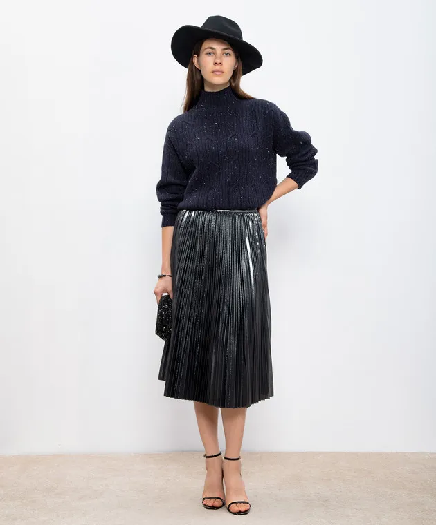 Peserico Blue sweater with wool, silk and cashmere
