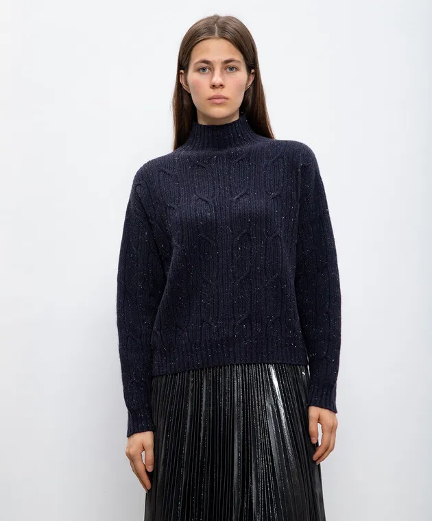 Peserico Blue sweater with wool, silk and cashmere