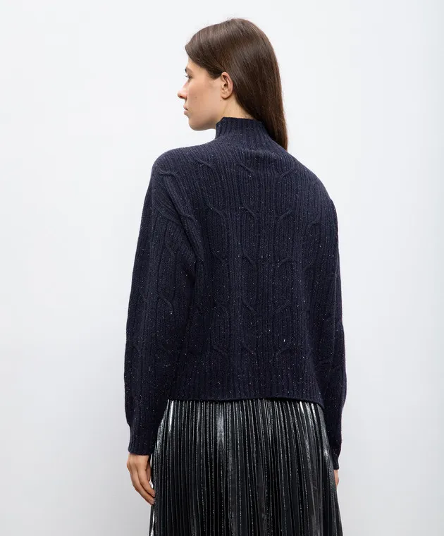 Peserico Blue sweater with wool, silk and cashmere