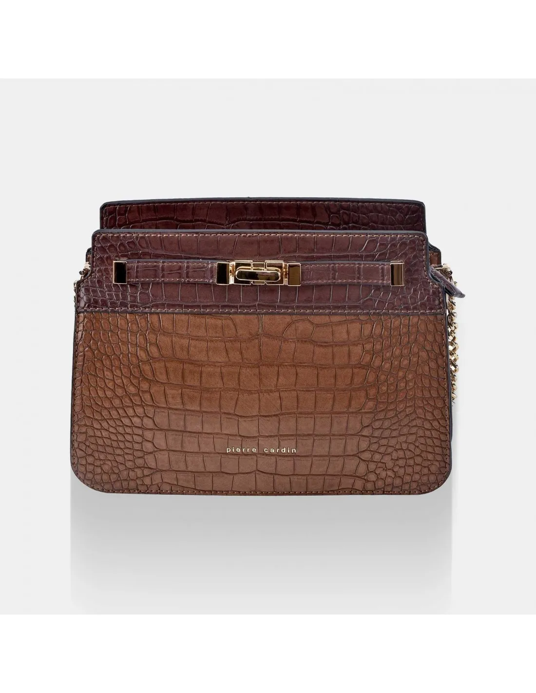 PIERRE CARDIN Bolso de mano grabado sintético para mujer con doble bandolera