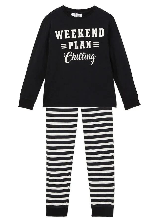 PIJAMA NEGROBLANCO LANA ESTAMPADO