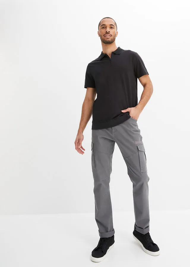 Polo con puños Negro