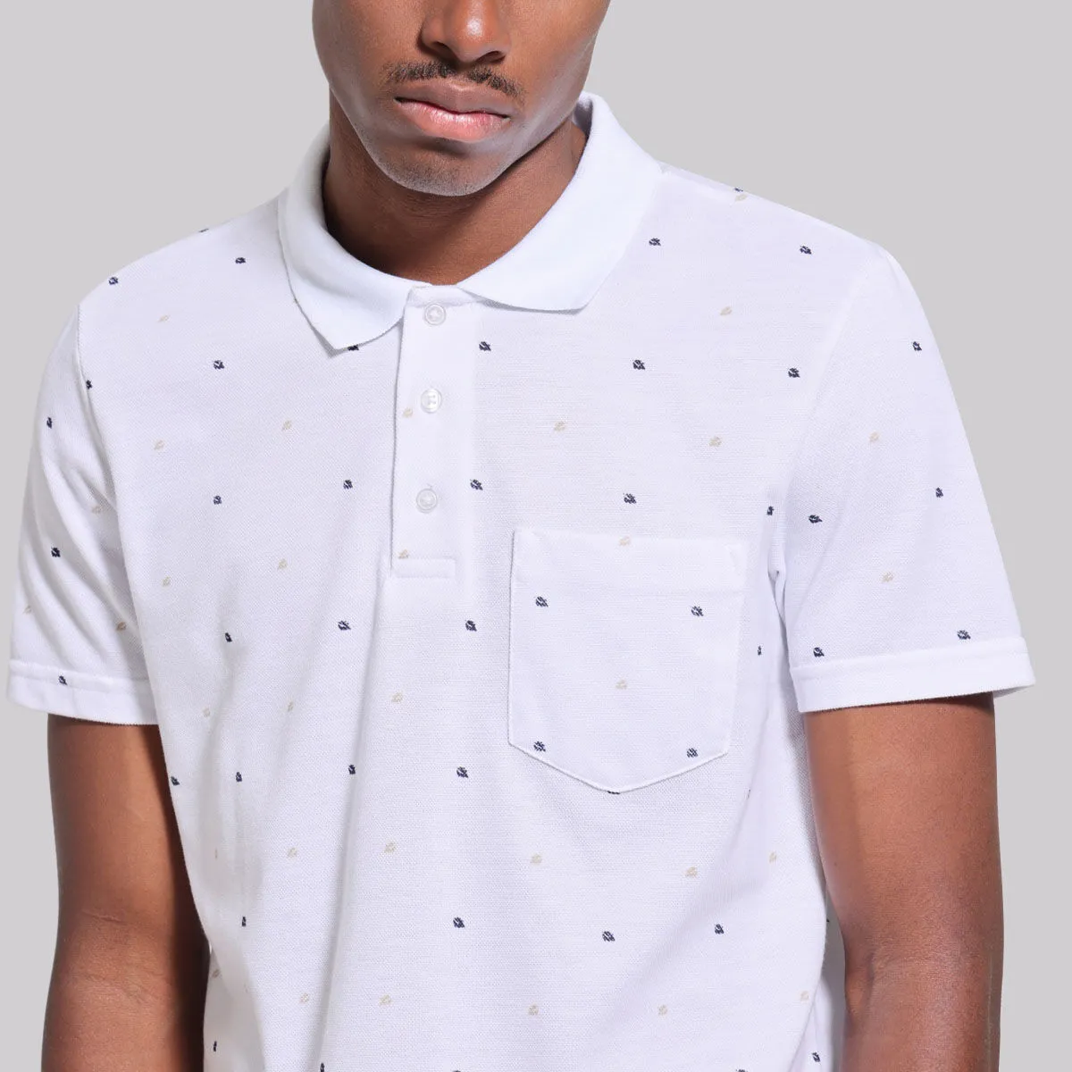 Polo Cuello Pique Con Estampado