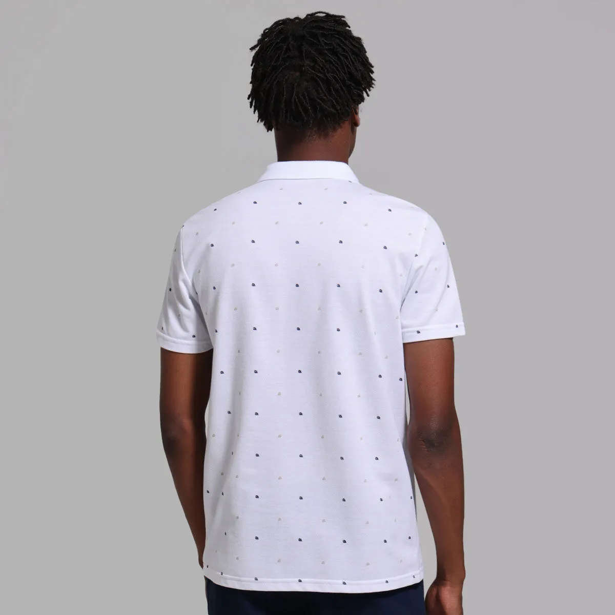 Polo Cuello Pique Con Estampado