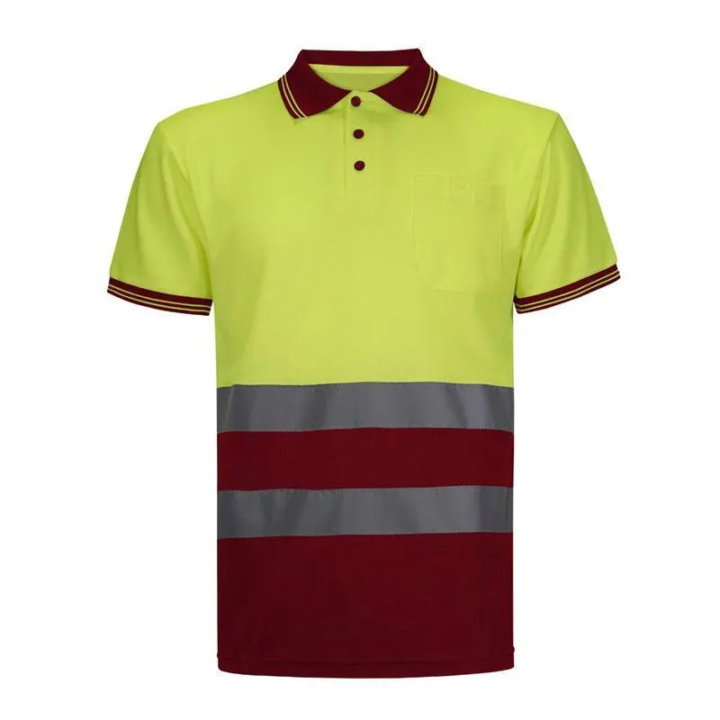 Polo manga corta combinado de alta visibilidad