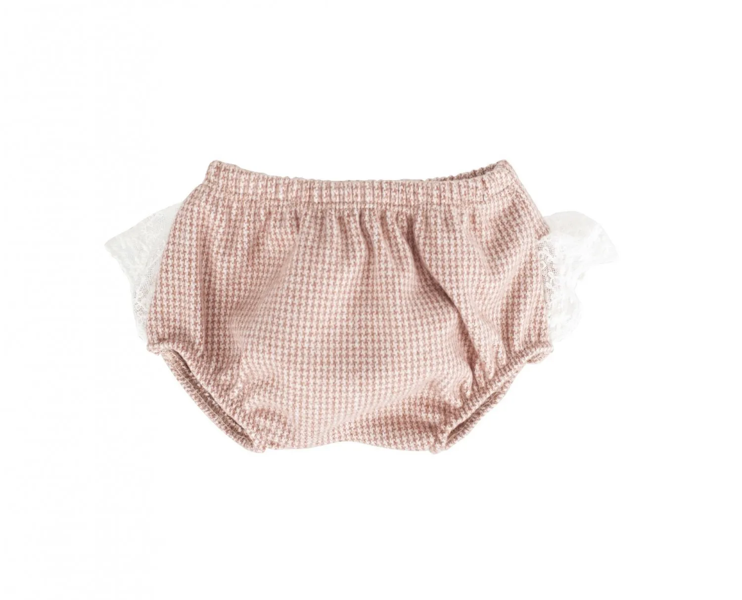 Pololo unisex de viella en pata de gallo con puntilla
